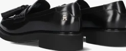zwarte tommy hilfiger loafers tassel squarish toe lthr loafer