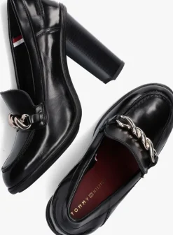 zwarte tommy hilfiger pumps tommy twist high heel loafer