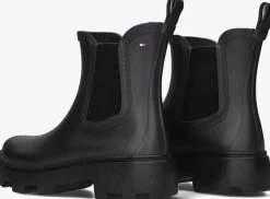 zwarte tommy hilfiger regenlaarzen rubber flag cleated rainboot