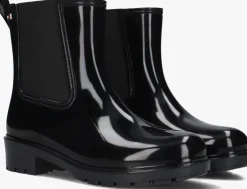 zwarte tommy hilfiger regenlaarzen flag rainboot