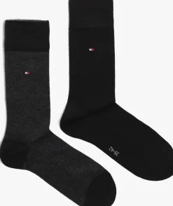 zwarte tommy hilfiger sokken th men sock 2p birdseye