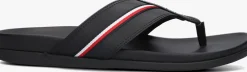 zwarte tommy hilfiger teenslippers hilfiger toe post