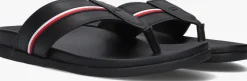 zwarte tommy hilfiger teenslippers hilfiger toe post