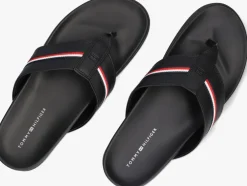 zwarte tommy hilfiger teenslippers hilfiger toe post