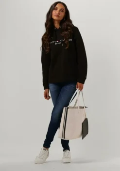 zwarte tommy hilfiger trui heritage hilfiger hoodie ls