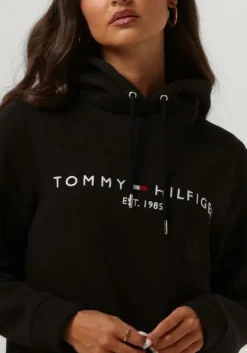 zwarte tommy hilfiger trui heritage hilfiger hoodie ls