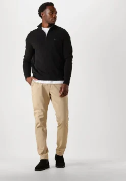 zwarte tommy hilfiger trui pima org ctn cashmere zip mock