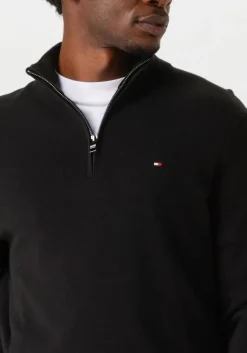 zwarte tommy hilfiger trui pima org ctn cashmere zip mock