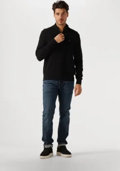 zwarte tommy hilfiger trui pima org ctn cashmere zip mock