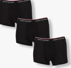 zwarte tommy hilfiger underwear boxershorts 3p trunk