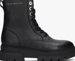 zwarte tommy hilfiger veterboots bicolor lace-up