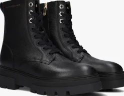 zwarte tommy hilfiger veterboots bicolor lace-up