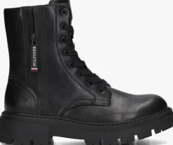 zwarte tommy hilfiger veterboots 33026