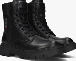 zwarte tommy hilfiger veterboots 33026