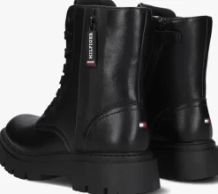 zwarte tommy hilfiger veterboots 33026