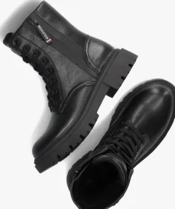 zwarte tommy hilfiger veterboots 33026