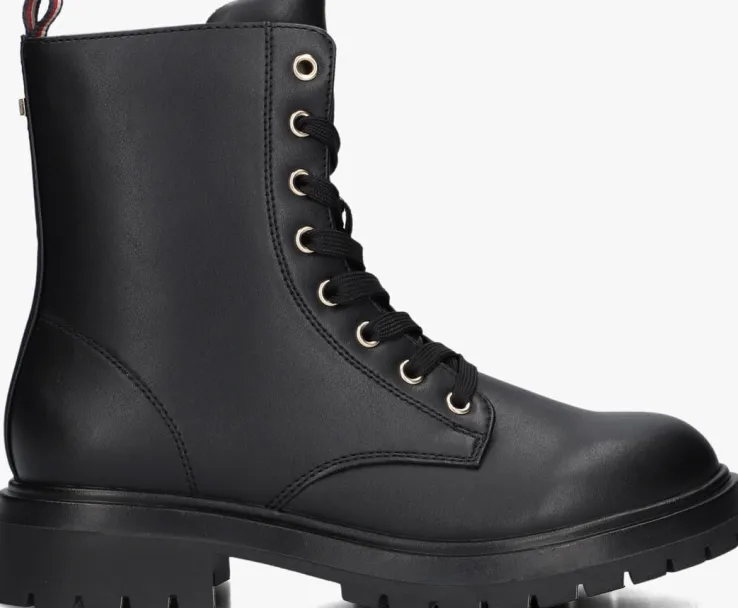 zwarte tommy hilfiger veterboots 33569