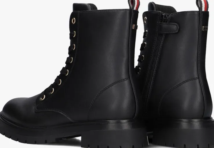 zwarte tommy hilfiger veterboots 33569