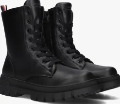 zwarte tommy hilfiger veterboots 33057