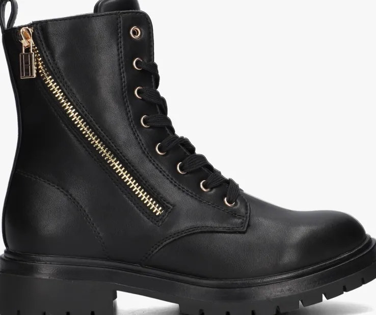 zwarte tommy hilfiger veterboots 33015