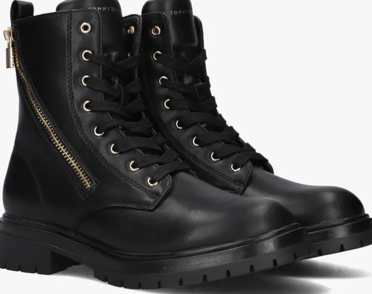 zwarte tommy hilfiger veterboots 33015