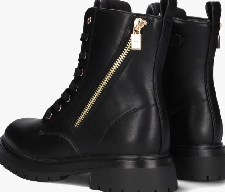 zwarte tommy hilfiger veterboots 33015