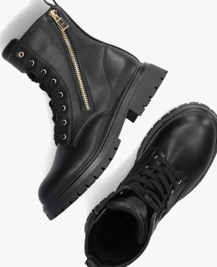 zwarte tommy hilfiger veterboots 33015