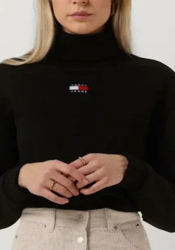 zwarte tommy jeans coltrui heavyweight knits col