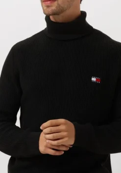 zwarte tommy jeans coltrui tjm slim xs badge rollneck