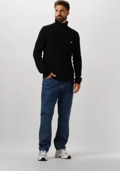 zwarte tommy jeans coltrui tjm slim xs badge rollneck
