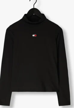 zwarte tommy jeans coltrui tjw slim badge mockneck