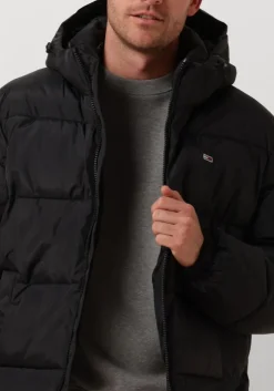 zwarte tommy jeans gewatteerde jas tjm essential puffer