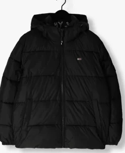 zwarte tommy jeans gewatteerde jas tjm essential puffer