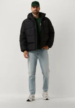 zwarte tommy jeans gewatteerde jas tjm essential puffer