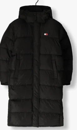 zwarte tommy jeans gewatteerde jas tjw alaska long puffer