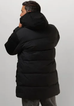 zwarte tommy jeans gewatteerde jas tjm two tone parka