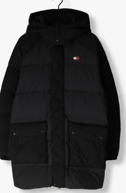 zwarte tommy jeans gewatteerde jas tjm two tone parka