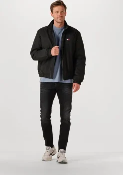 zwarte tommy jeans jack tjm essential padded jacket ext