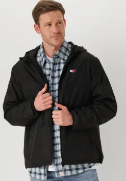 zwarte tommy jeans jack tjm fleece lined chicago jacket