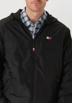zwarte tommy jeans jack tjm fleece lined chicago jacket