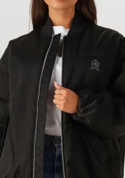 zwarte tommy jeans jack tjw longline bomber jacket