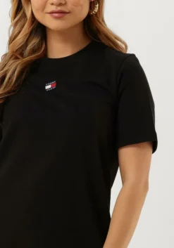zwarte tommy jeans mini jurk tjw xs badge tee dress