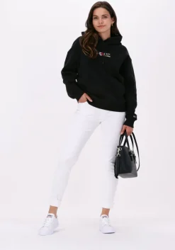 zwarte tommy jeans sweater tjw rlxd linear overlay hoodie