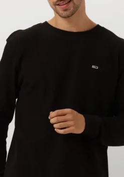zwarte tommy jeans trui tjm reg waffle l/s tee