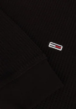 zwarte tommy jeans trui tjm reg waffle l/s tee