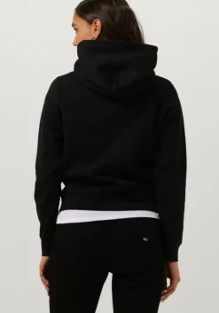 zwarte tommy jeans trui tjw regular fleece hoodie