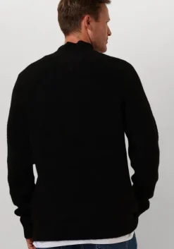 zwarte tommy jeans trui tjm reg 1/4 zip raglan badge