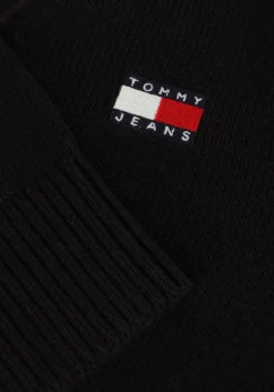 zwarte tommy jeans trui tjw essential badge cardigan