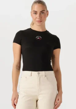 zwarte tommy jeans t-shirt tjw slim essential logo 2 tee