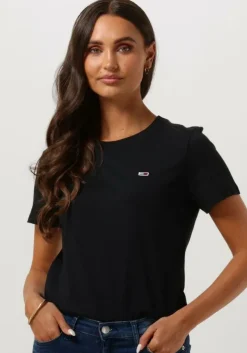 zwarte tommy jeans t-shirt tjw regular jersey c neck